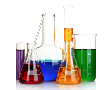 Chemical dyes in flasks